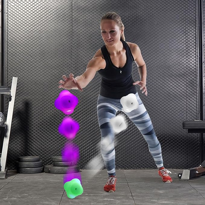 Agile Reaction Training Ball Light Set, 6 Colors Online/Offline Mode Speed Agile Reaction Ball Equipment Quick Response Training Ball Reflex Ball Tools for Enhancing Speed and Agility (3)