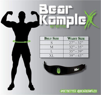 Bear KompleX Weight Lifting Belt for Men & Women - 6" Adjustable, Comfortable & Low Profile Heavy Duty Belt for Powerlifting, Cross Training, Squats & Deadlifts