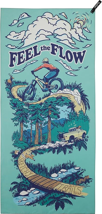 PackTowl Personal Ultralight Microfiber Camping and Travel Towel, Flow Print, Body