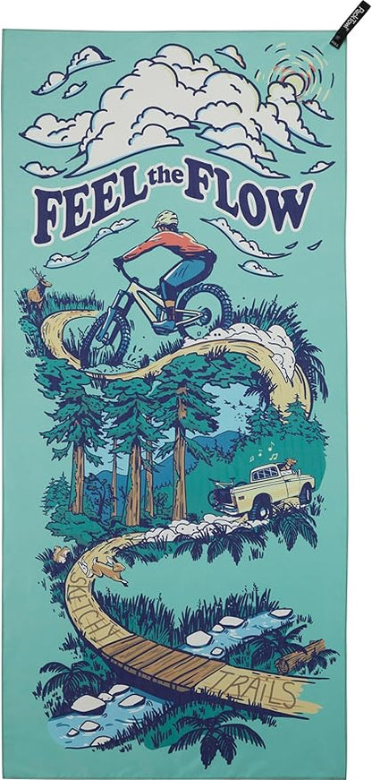 PackTowl Personal Ultralight Microfiber Camping and Travel Towel, Flow Print, Body