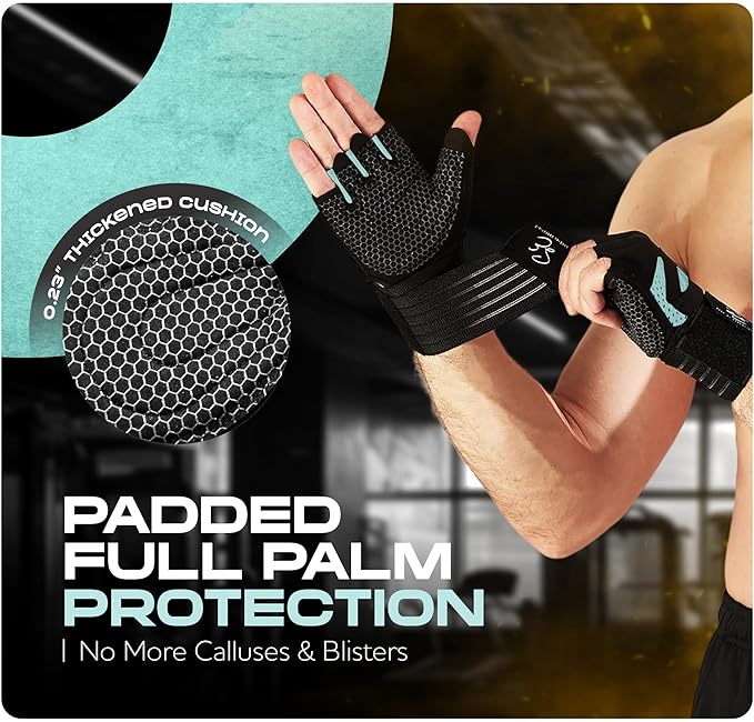 Special Essentials Weight Lifting Gloves for Men & Women – Fingerless Workout Gloves with Non-Slip Grip & Palm Padding for Gym, Training, Cycling & Fitness