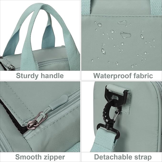 Mini Small Crossbody Bag Gym Bag for Women Men, Cute Small Duffle Bag Aesthetic Sports Handbag, Waterproof Gym Tote Bag Portable Fitness Shoulder Bag for Sports Travel (Green-a)