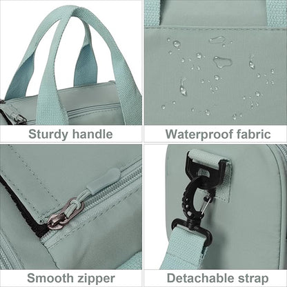 Mini Small Crossbody Bag Gym Bag for Women Men, Cute Small Duffle Bag Aesthetic Sports Handbag, Waterproof Gym Tote Bag Portable Fitness Shoulder Bag for Sports Travel (Green-a)
