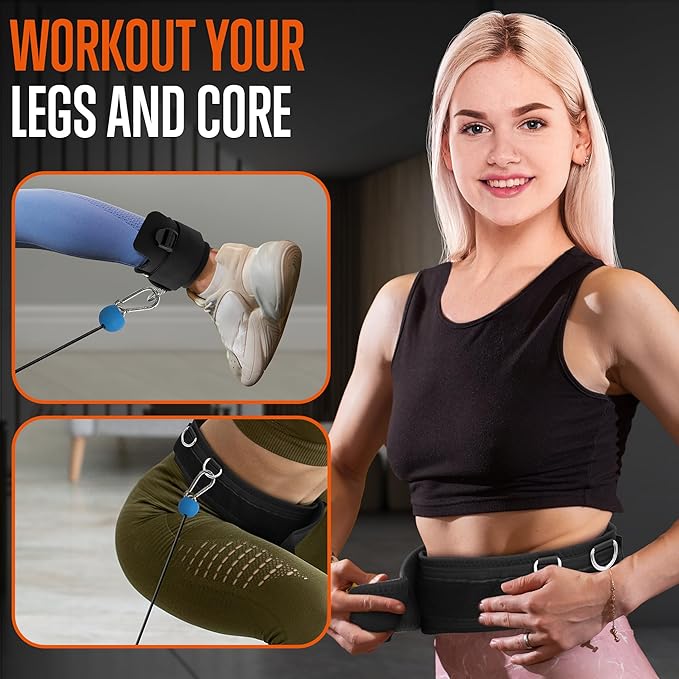 SQUATZ Apollo Board Mini: 150lb Resistance Smart Cable Machine, Functional Trainer for Full Body Workouts, Full Body Strength, Digital Home Gym Equipment with Free App includes Accessories, Blue