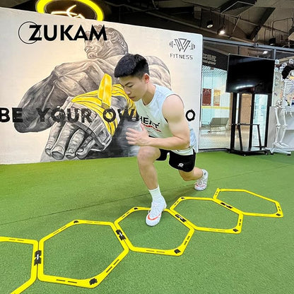 Hex Agility Rings for Speed Training & Agility Footwork Training Speed Hurdles Ladder