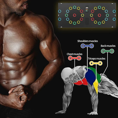 Multi-Functional Push-Up Plate. Portable and Foldable Push-up Board with Handle for Muscle Building and Strength Training