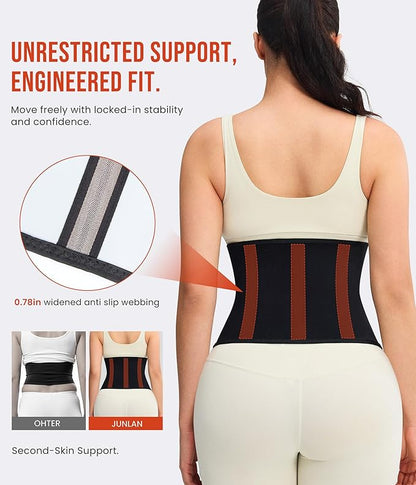 Junlan Waist Trainer for Men and Women - Sweat Band for Stomach Working Out