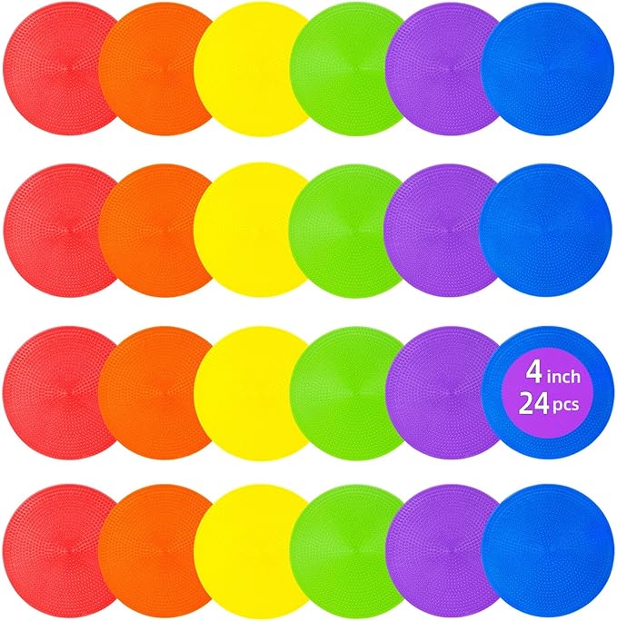 Spot Markers 9 Inch 10 Inch Non Slip Rubber Floor Markers Flat Field Cones Poly Dots for Soccer Basketball Sports Speed Agility Training and Drills