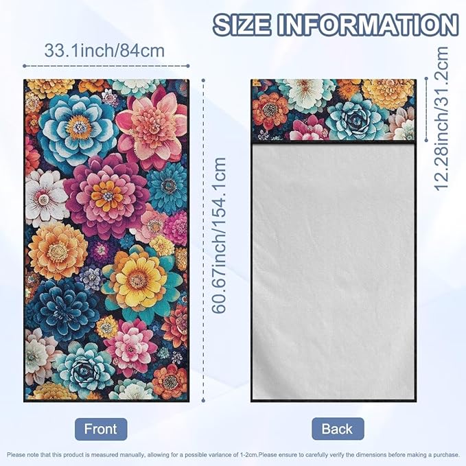 Bulopur Dahlia Floral Sweat Seat Covers for Cars Boho Auto Accessories for Women Girly Athletic Running Towel Car Seat Cover After Gym Surfing Yoga Workout