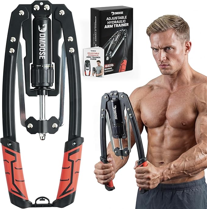 DMoose Fitness Arm Blaster for Biceps and Triceps - Heavy Duty Aluminum, Soft Neck Padding & Adjustable Straps - Bicep Curl Support for Isolation & Strength Training - Biceps Workout Equipment for Men