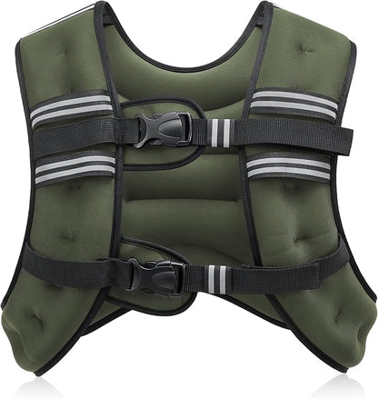ZELUS Weighted Vest, 6lb/8lb/12lb/16lb/20lb/25lb/30lb Weight Vest with Reflective Stripe for Workout, Strength Training, Running, Fitness, Muscle Building, Weight Loss, Weightlifting