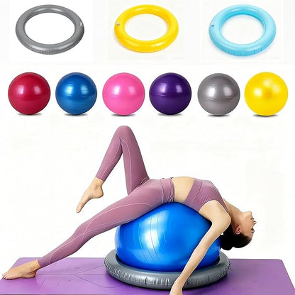 Yoga Ball stabilizer Base with Anti Slip Ring - Used for Home Gyms and Offices, PVC Fitness Ball Holder with Anti Slip Stability and Enhanced Safety (Light Gray)