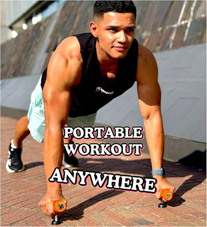 Wobbler - Revolutionary Unstable Push-Up Handles - Rotating T-Shape Pushup Bars for Core & Wrist Strength - Boxing & Martial Arts Training Equipment - Portable Home Gym for Triceps, Chest & Shoulder