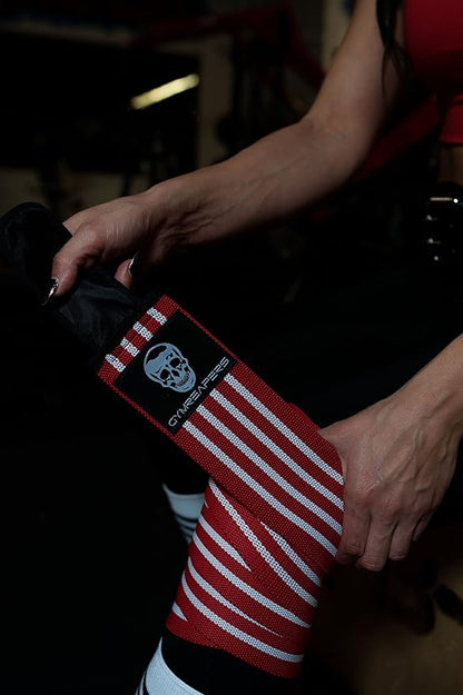 Gymreapers Knee Wraps for Squats and Powerlifting 72 Inch Compression Wraps with Strap for Men & Women Weightlifting Support