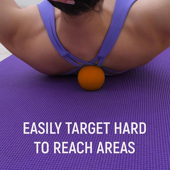 Massage Lacrosse Balls for Myofascial Release - Trigger Point Therapy Ball Set for Deep Tissue Relief - Foot Massage Ball Roller for Plantar Fasciitis - 4 Pack (Blue/Orange)