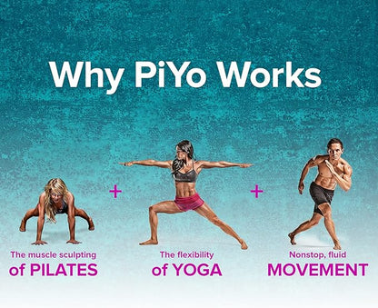 Chalene Johnson's PiYo Base Kit, DVD Workout with Exercise Videos + Fitness Tools and Nutrition Guide, Home Gym Bodyweight Workouts Program, Meals Plans and Tape Measure Included, 3 DVDs