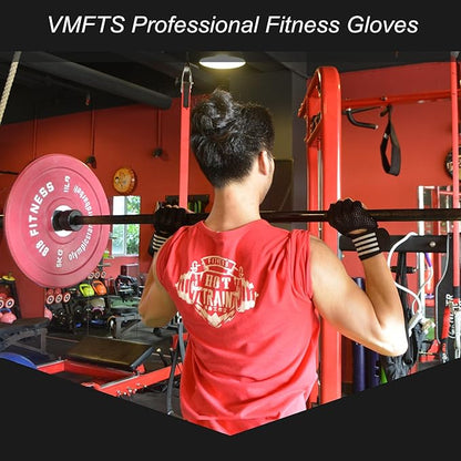 Weightlifting Gloves Padded Workout Gloves with Wrist Wrap Support Gym Gloves for Men Women Gym Exercise Fitness Training Lifting Dumbbell