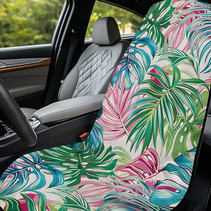 Bulopur Tropical Monstera Leaf Sweat Towel Car Seat Cover for Gym Post-Work Running Athletic Beach Towel Machine Washable Lightweight Soft Car Interior Accessories for Women Girly