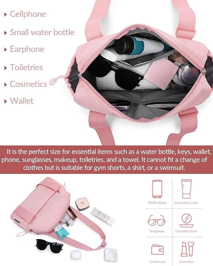 Small Gym Bag for Women Mini Duffle Bag with Wet Compartment, Lightweight Waterproof Cute Tote for Girls Workout Sport Travel