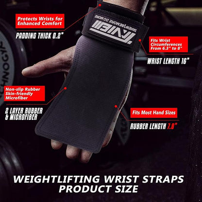TAVIEW Wrist Straps for Weightlifting for Maximum Grip Support - Lifting Deadlift Strap & Weight Lifting Grips Gloves for Working Out Pull Up Deadlifting & Shrugs