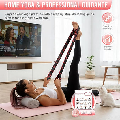 Resistance Bands, Stretch Band for Exercise, Physical Therapy, Rehab & Flexibility, Home Gym Equipment for Yoga, Pilates, Dance, Gymnastics, Number Loop Elastic Strap for Leg and Hip Stretches