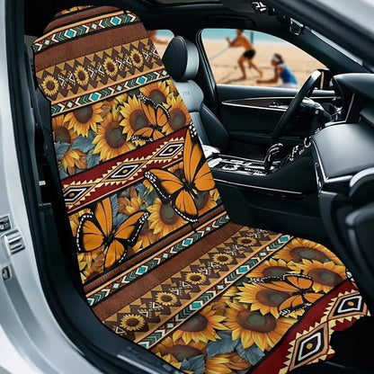 Bulopur Sweat Towel Car Seat Cover Aztec Sunflower Butterfly Post-Work Running Athletic Beach Towel Machine Washable Lightweight Breathable Floral Car Interior Accessories