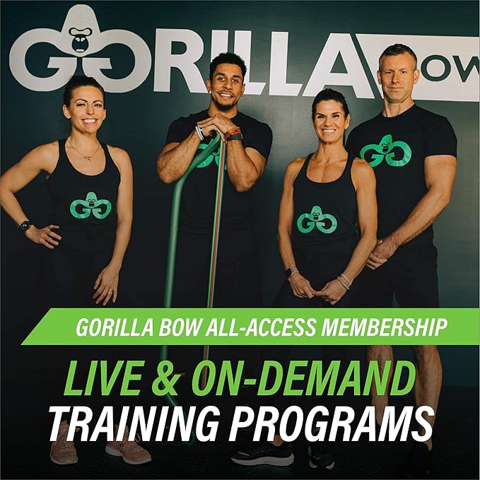 Gorilla Bow Lite Portable Home Gym System, Strength Training Equipment 100 Plus Workouts, All in One Exercise Equipment for Travel, Home Gym & Outdoor Workouts (Lite Travel Bow, Black, Base Bundle)