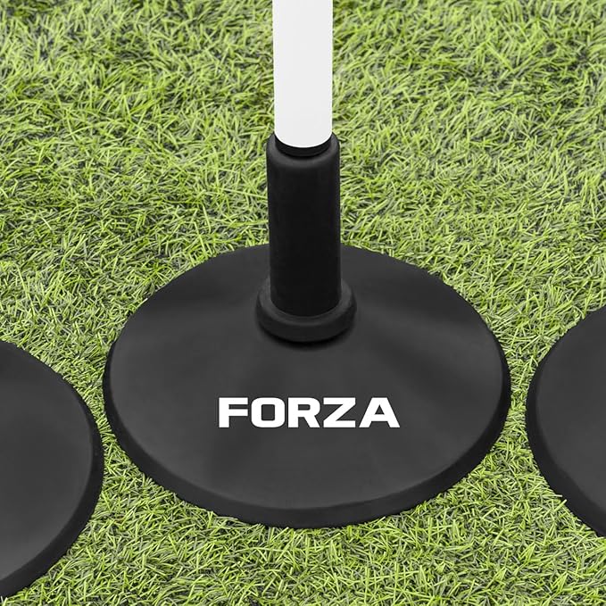 FORZA Slalom Agility Poles | Improve Endurance, Speed & Footwork | Color, Size & Rubber Base Options Available [8 Pack]