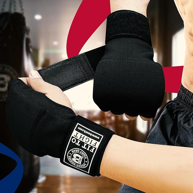 Bout3® Gel Boxing Handwraps for Men & Women - Inner Gloves with Gel Padding for Wrist Support, Comfort, 80cm Long Straps, Impact Protection - Ideal for Boxing, MMA, Kickboxing, Training