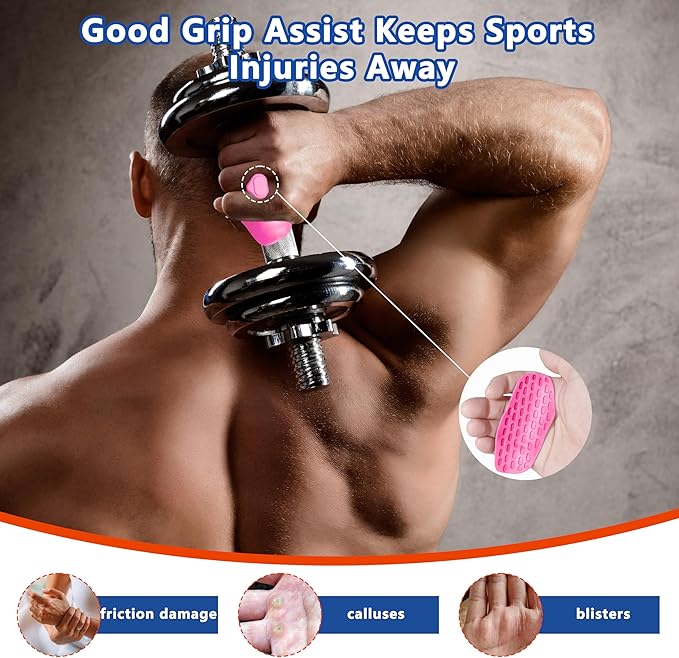 Silicone Gym Grips for Weight Lifting,Workout Gloves for Women Men Alternative,Anti Slip Gym Workout Grip,Rubber Gym Hand Grips-Weightlifting Grips Pad for Barbell,Pull Up,Ryptfit,Training