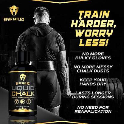 SpartaFlex 250ml Pro Liquid Chalk for Weightlifting Chalk, Rock Climbing, Gymnastics, Lifting Chalk, Hand Chalk for Weight Lifting, Gym Chalk for Powerlifting, Liquid Grip Liquid Chalk Climbing