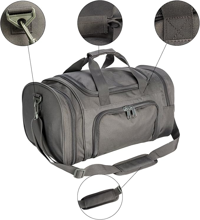 Gym Duffel Bag for Men Sports Duffel Bag with Shoe Compartment (GRAY-Model A)