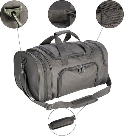 Gym Duffel Bag for Men Sports Duffel Bag with Shoe Compartment (GRAY-Model A)