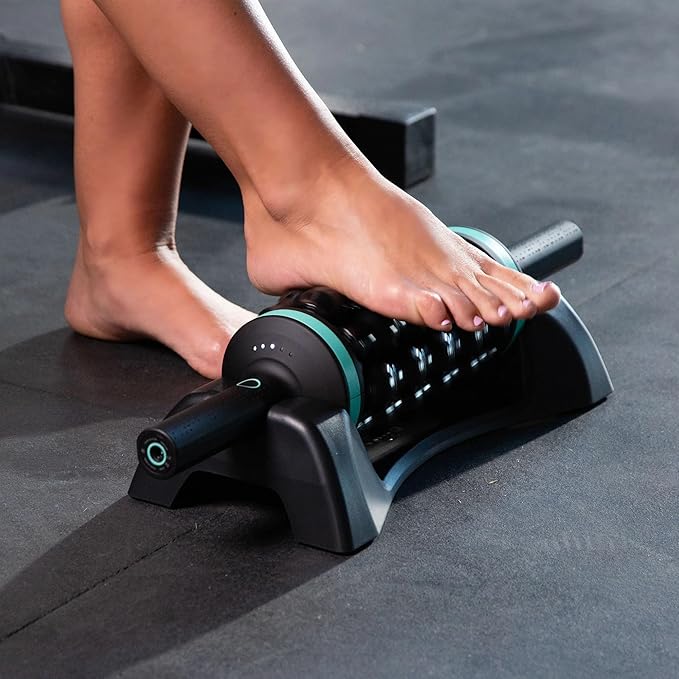 Chirp RPM Rolling Percussive Massager – Deep Tissue Muscle Massager and Back Roller with Hands-Free Base, Rechargeable Leg Massager Roller, 5-Speed Massage Roller Stick for Legs, Foot & Calf Massager