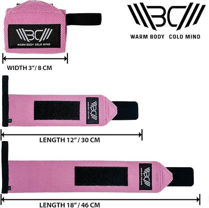 WARM BODY COLD MIND - Weightlifting Wrist Wraps for Cross Training, Powerlifting, Deadlift, Gym, Workout, Exercises & Fitness, Heavy-Duty Wrist Support, Thumb Loop