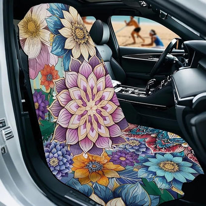 Bulopur Boho Mandala Car Seat Towel Cover After Gym Workout Beach and Swimming Sweat Carseat Protector Breathable Washable Removable Auto Accessories