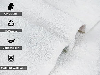 ZUPERIA White Bath Towels Bulk 60 Pack (20 x 40 Inches) - 100% Cotton Economy Light Weight Towels for Commercial Use - Quick Dry, Ultra-Soft, and Absorbent Bulk Towels