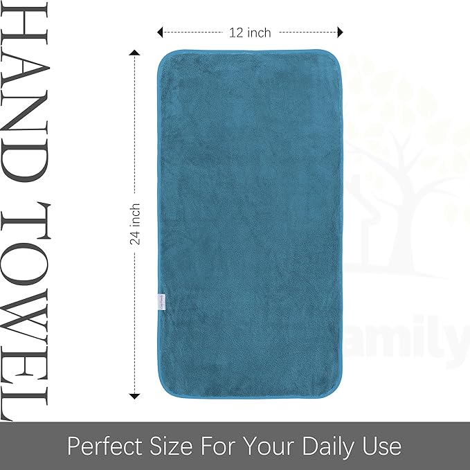 Cosy Family 6 Pack Ultra Soft Microfiber Absorbent Hand Towel, Silk Hemming Towels for Bathroom - Quick Drying - Perfect for Bath, Fitness, Gym, Shower, Hotel, and Spa - 16x28 Inch, Light Color