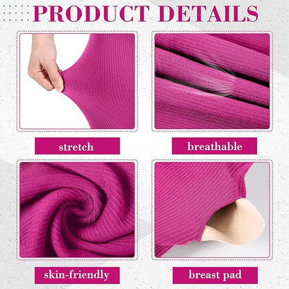 4 Pcs Women's Workout Sets Pilates Exercise Outfit Ribbed Scoop Neck Sports Bra Shorts Leggings Gym Clothes Set