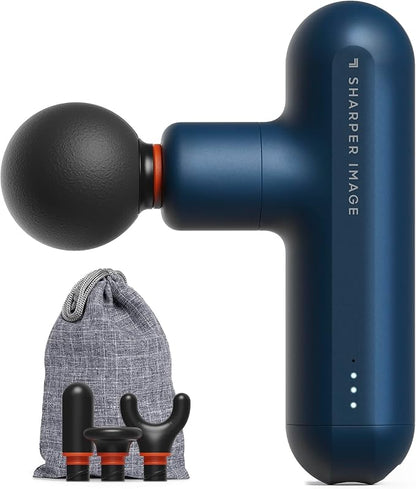 Sharper Image Powerboost Move Aero 3.0 – Mini Percussion Massage Gun| Updated Soft-Touch Design, Carrying Bag, 4 Nodes| Portable Full Body Back & Shoulder Massager| Deep Tissue Massage Tool Gift