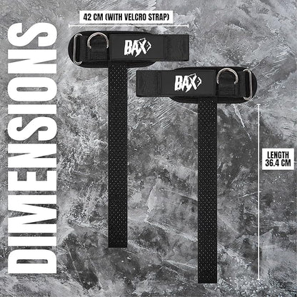 Ekkovision Weight Lifting Straps With Cuffed D Ring, Wrist Support for Men, Heavy Duty Thick Comfortable Lifting Straps, Secure Fit, Enhanced Grip, Straps for Weightlifting & Gym Training, Black