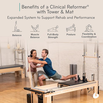 Balanced Body Clinical Pilates Reformer with Infinity Footbar, Pilates Exercise Equipment, Workout Equipment for Home or Studio