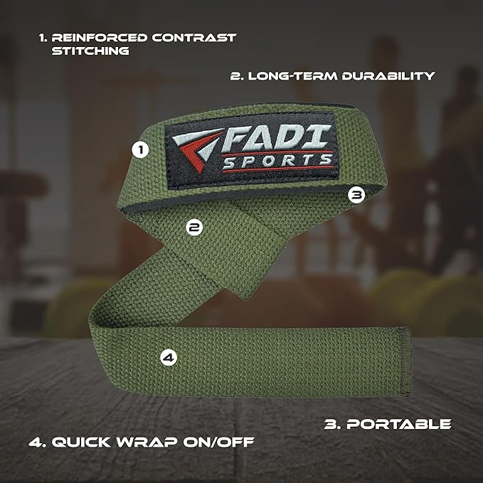 Lifting Wrist Straps for Weightlifting, Bodybuilding, Powerlifting & Deadlifts – 24 Inch Cotton Straps with Padded Neoprene for Strength Training & Grip Support