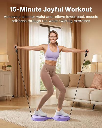 Merach Foldable Twist Board, Waist Twister Machine Exercise with Counter - Silent Ab Twister Board for Home Workout, Abs Exercise for Women & Men, Portable Waist Twisting Machine for Core, Legs & Arms