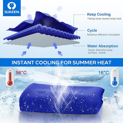 Sukeen Cooling Towels (40"x12"), Soft Breathable Cooling Towels for Neck and Face, Sweat Towel Cooling Neck Wraps for Sport, Running, Gym, Camping, Hiking, Fitness, Workout & More Activities