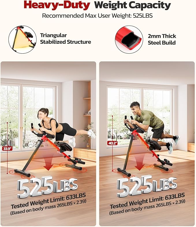 Yoleo 2 in 1 Ab & Rowing Machines for Home, Foldable Ab Workout Equipment, Ab Trainer Machine for Stomach Workout, Ab Crunch Machine with Foam Support,7-Length Adjustable Ab Machine for Home Exercise