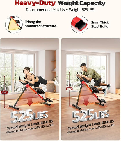 Yoleo 2 in 1 Ab & Rowing Machines for Home, Foldable Ab Workout Equipment, Ab Trainer Machine for Stomach Workout, Ab Crunch Machine with Foam Support,7-Length Adjustable Ab Machine for Home Exercise