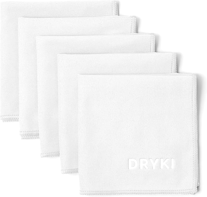 Pocket-Sized Sweat Towels - The Original Sweat Absorbing Handkerchiefs - Quick-Dry Microfiber Sweat Rags for Face, Hands, & Body - Men & Women - Gym, Sports, and Work (White: 5 Pack)
