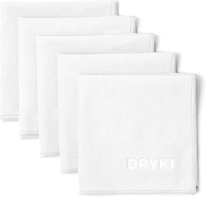 Pocket-Sized Sweat Towels - The Original Sweat Absorbing Handkerchiefs - Quick-Dry Microfiber Sweat Rags for Face, Hands, & Body - Men & Women - Gym, Sports, and Work (White: 5 Pack)