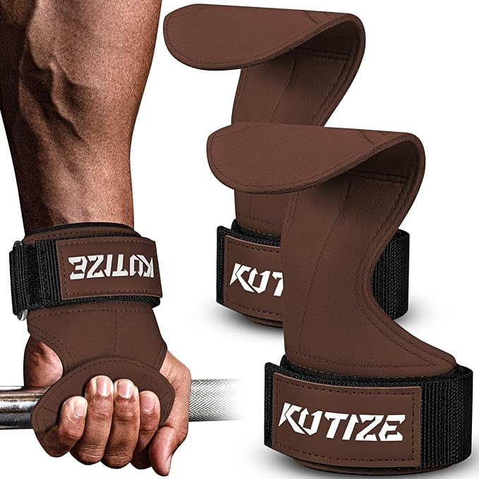 Lifting Straps, Weight Lifting Wrist Wraps for Weightlifting, Heavy Powerlifting, Deadlifts, Rows, Pull Ups, Adjustable Neoprene Padded Gym Workout Strength Training Wrist Hooks for Men/Women
